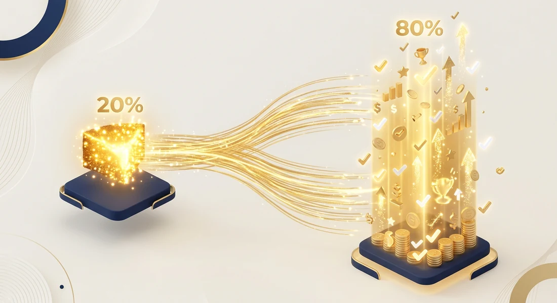 Regla 80/20: el 20% de tus tareas genera el 80% de tus resultados